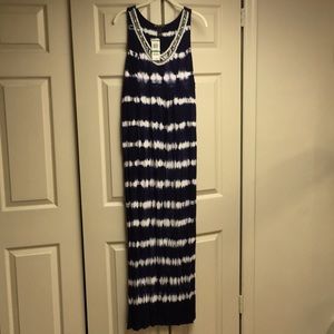 INC Blue and White tye dye Maxi dress